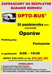 📣 Bezpłatne badanie wzroku w Oporowie! 👁️‍🗨️