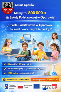 Mamy to! 800 000 zł dla Szkoły Podstawowej w Oporowie