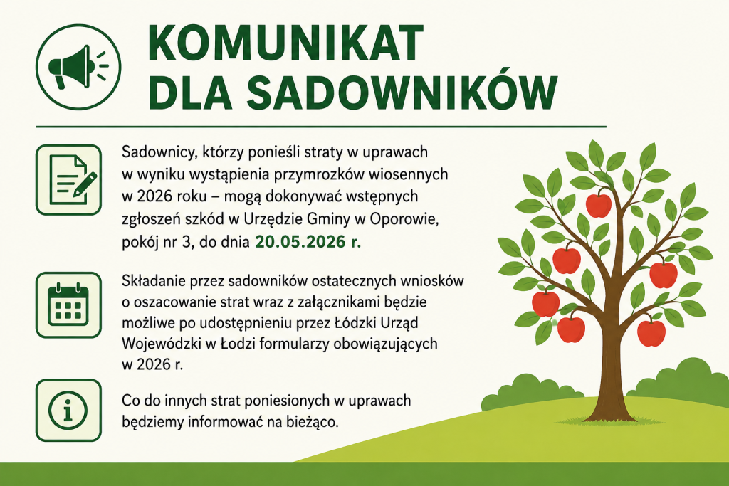 KOMUNIKAT DLA SADOWNIKÓW